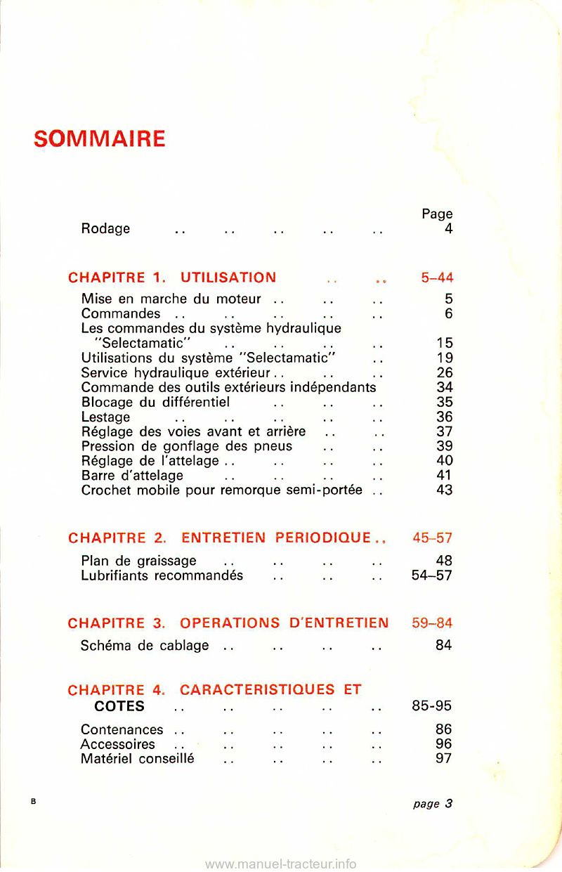 Cinquième page du Livret instructions David Brown 1200 Selectamatic