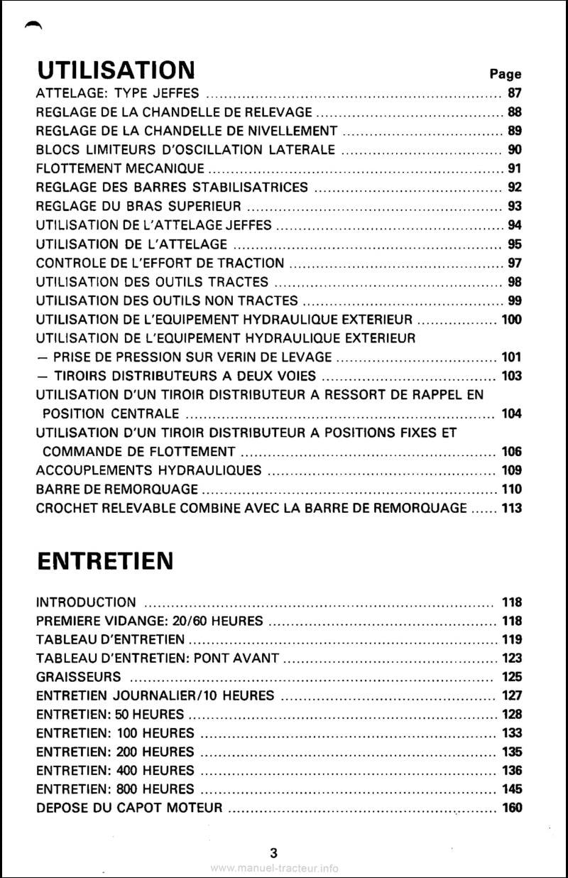 Cinquième page du Livret d'instructions des tracteurs David Brown Case 1690 Turbo, 4 roues motrices avec transmission synchromesh
