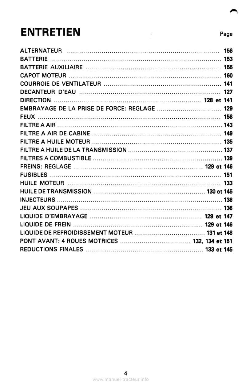 Sixième page du Livret d'instructions des tracteurs David Brown Case 1690 Turbo, 4 roues motrices avec transmission synchromesh