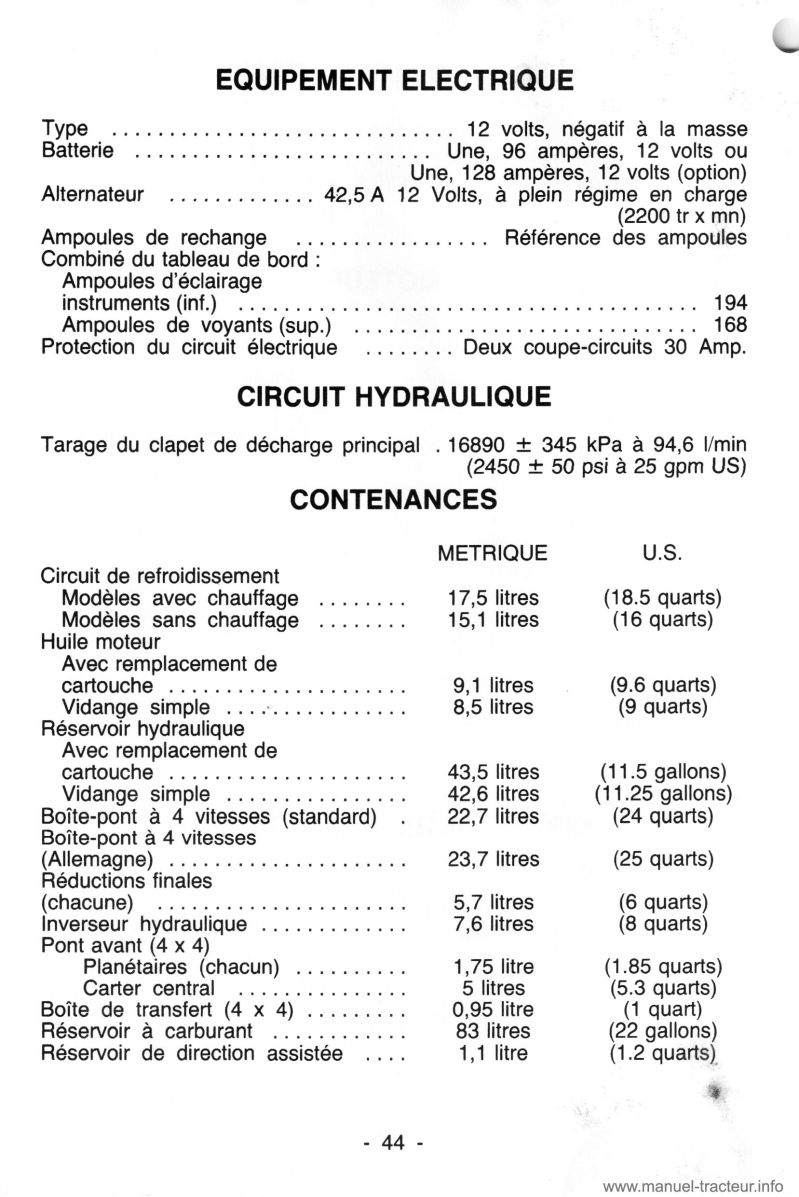 Cinquième page du Livret opérateur chargeuse pelleteuse CASE 580G