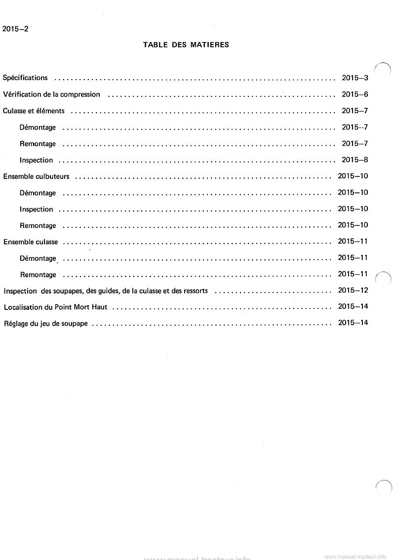 Septième page du Manuel Atelier Case 580F