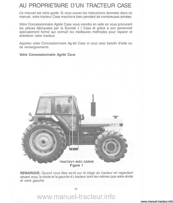 Cinquième page du Manuel utilisation CASE 1694