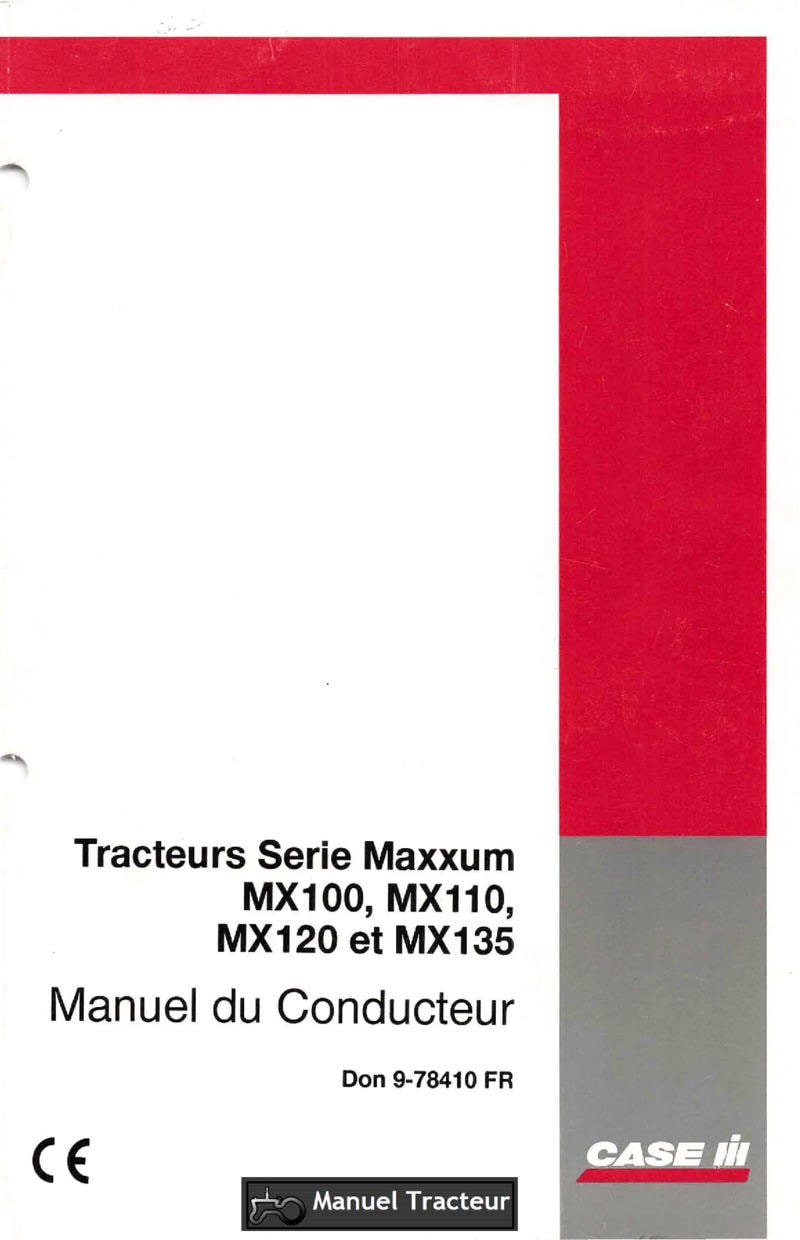 Première page du Manuel du conducteur tracteurs Case IH Série Maxxum MX100 MX110 MX120 MX135