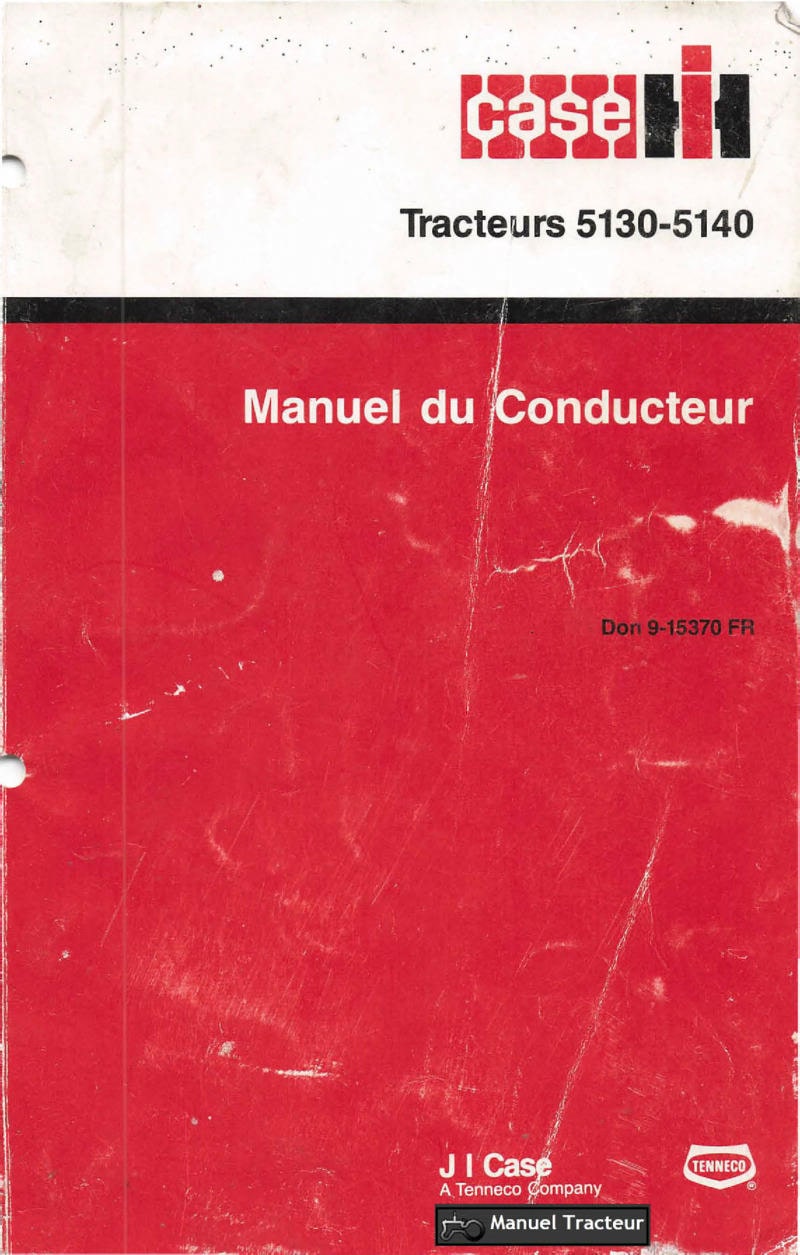 Première page du Manuel du conducteur tracteurs Case IH 5130 5140