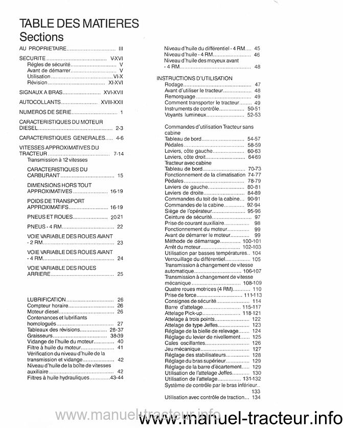 Troisième page du Manuel utilisation CASE 1594