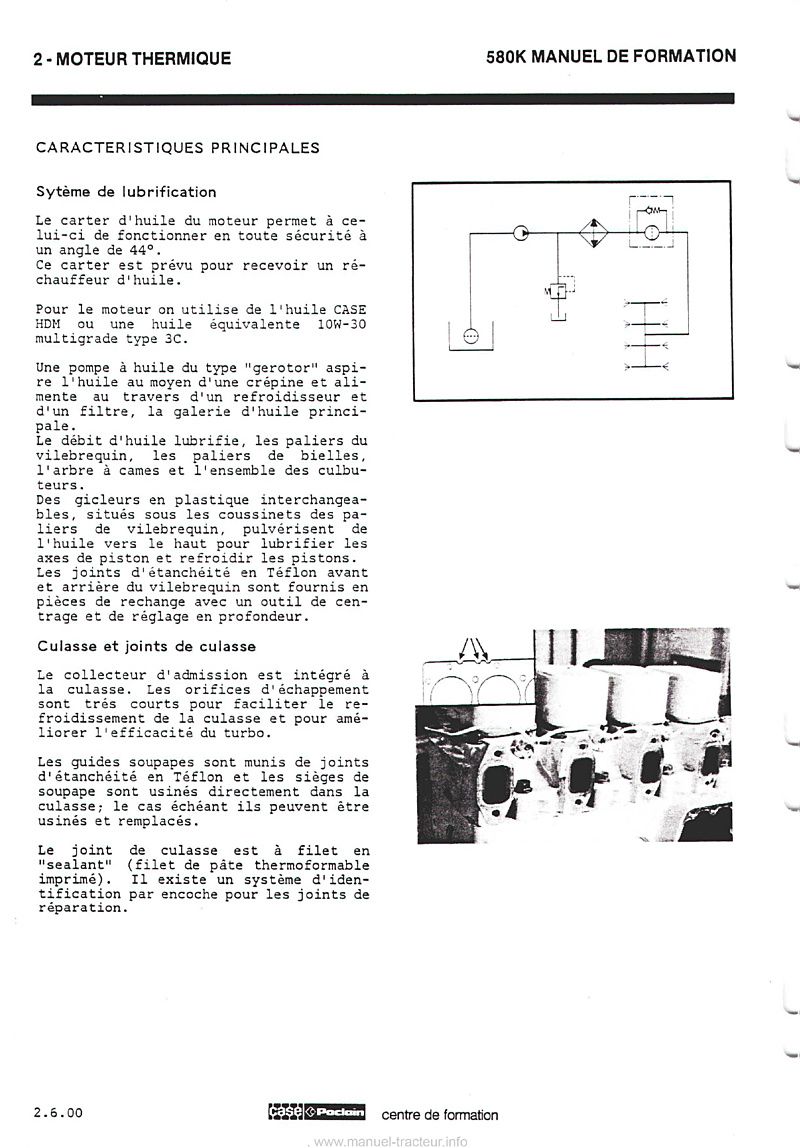 Septième page du Manuel de formation CASE 580K