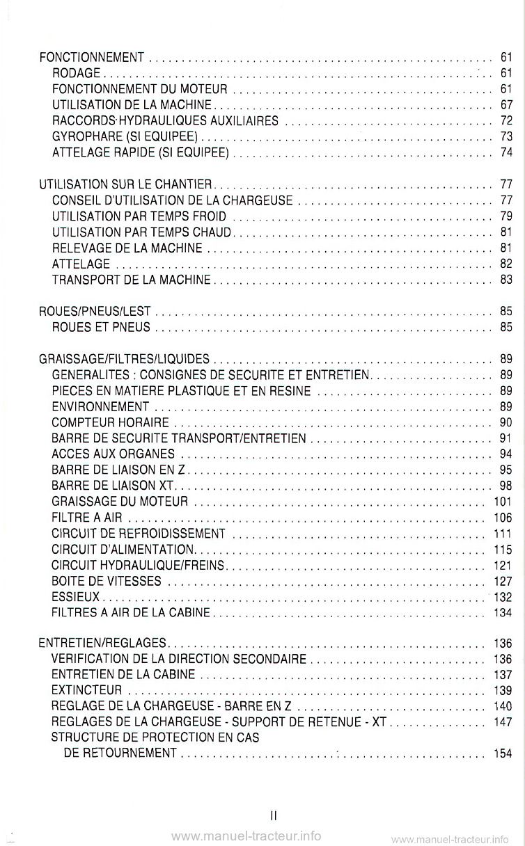 Troisième page du Manuel opérateur chargeuse CASE 621B-721B