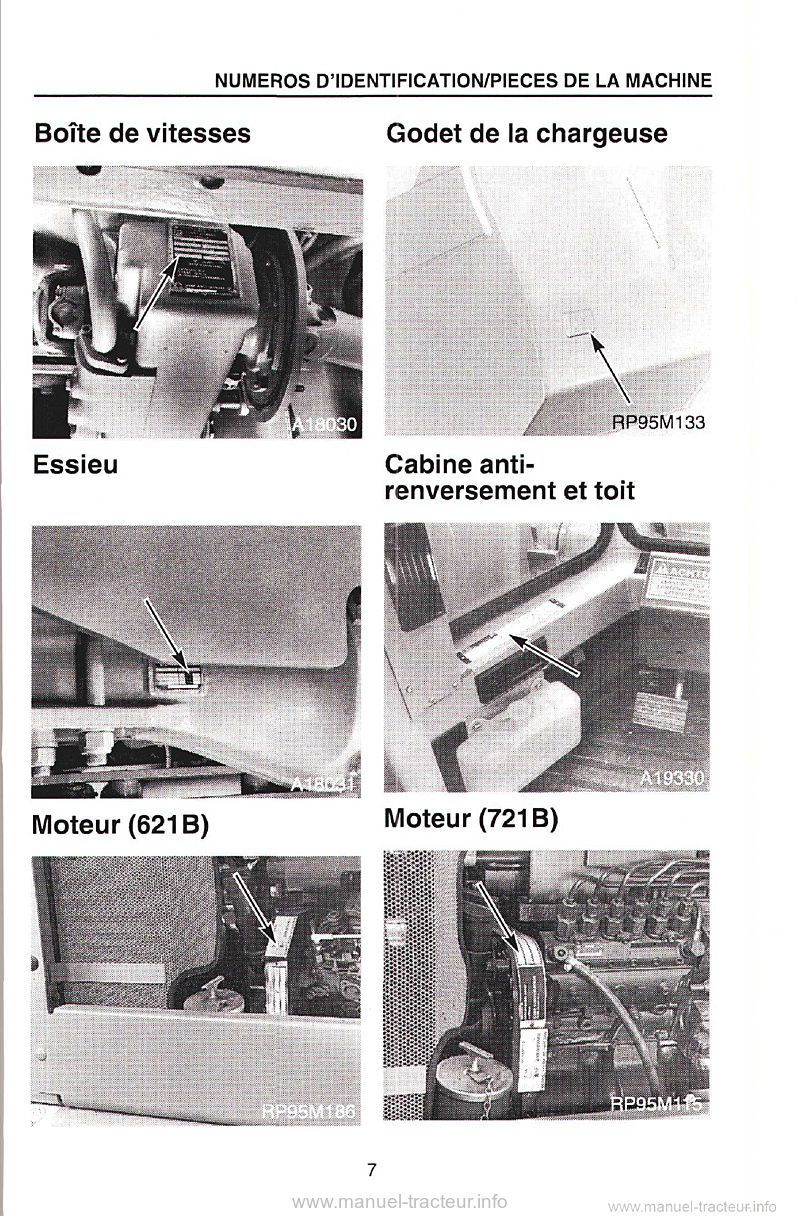 Huitième page du Manuel opérateur chargeuse CASE 621B-721B