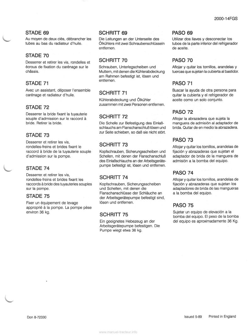 Cinquième page du Manuel réparation Case 580K