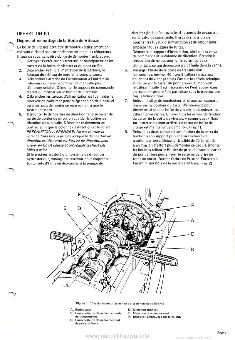 Troisième page du Manuel Réparation Transmission tracteurs David Brown 1200 1210 