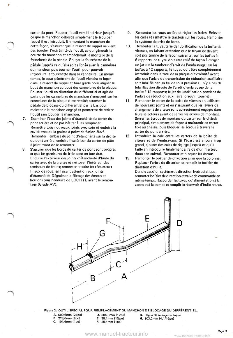 Cinquième page du Manuel Réparation Transmission tracteurs David Brown 1200 1210 