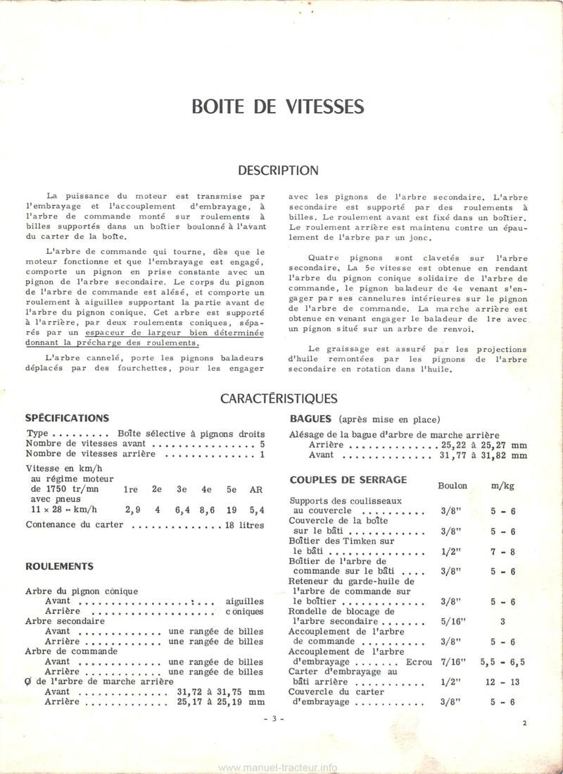 Cinquième page du Manuel de service tracteur Mc Cormick International B-250 Chassis