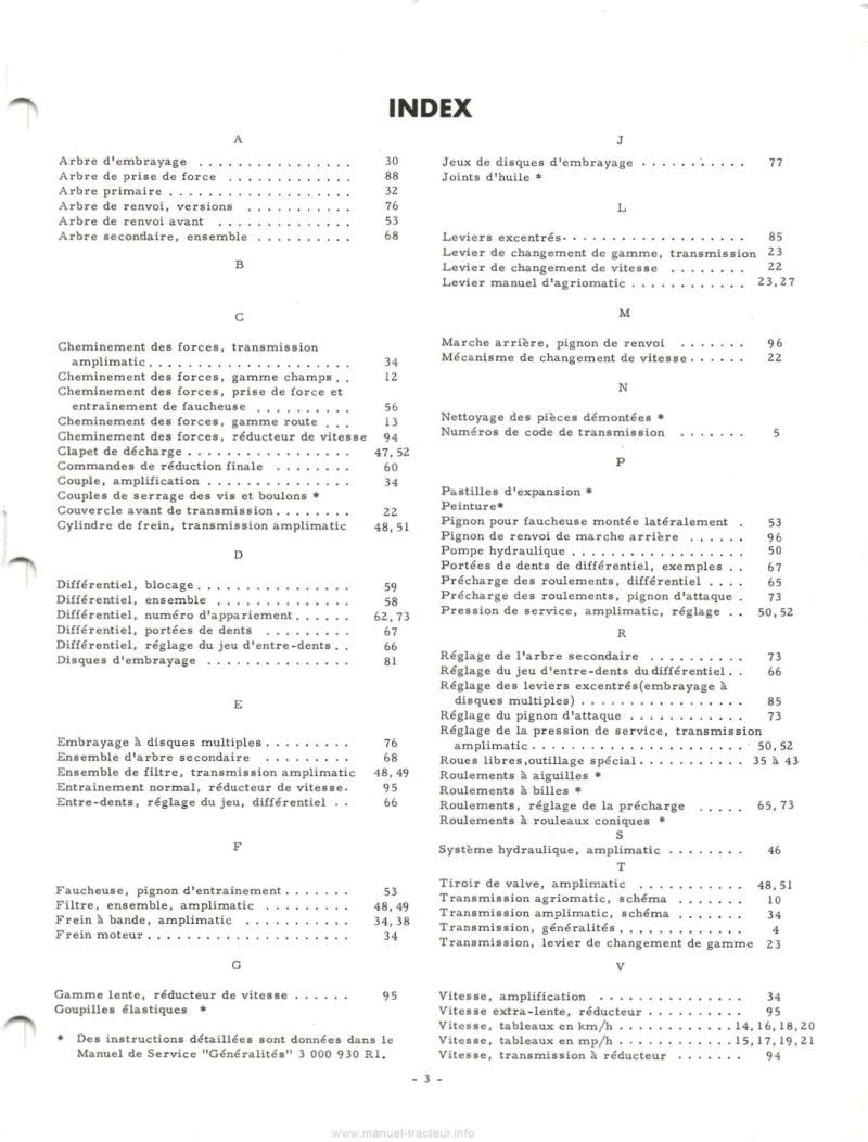 Troisième page du Manuel service IH McCormick tracteurs 323 353 423 Transmission 