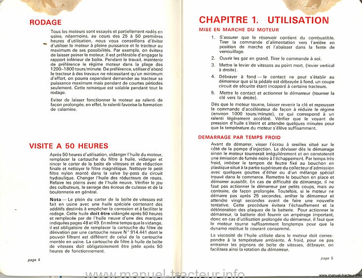 Quatrième page du Livret instructions DAVID BROWN 880 Selectamatic  Livedrive