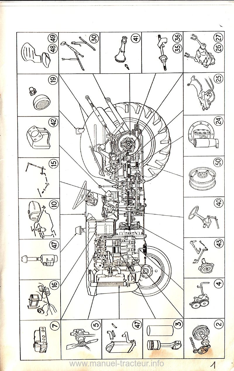 Troisième page du Catalogue de pièces détachées des tracteurs Ford Dexta et Super Dexta 1965