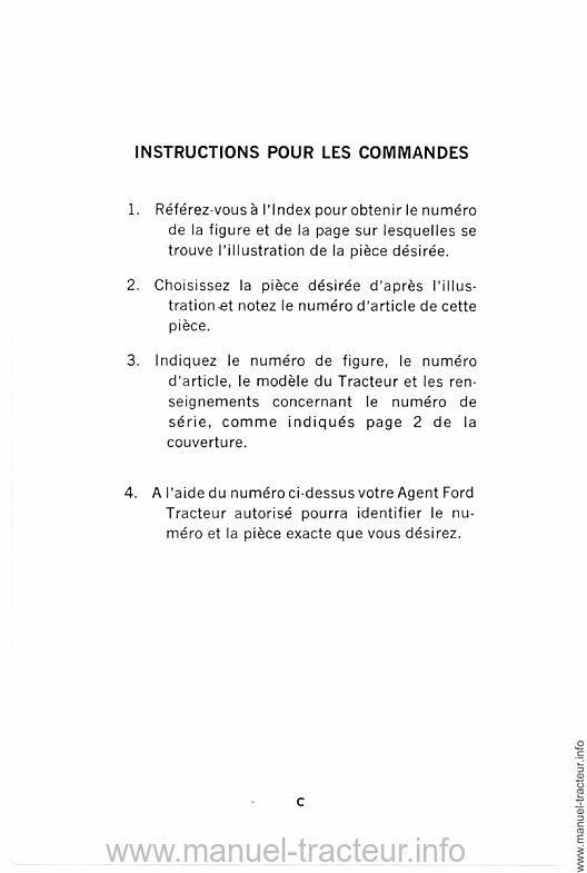 Sixième page du Catalogue pièces détachées FORD Super Major 1965