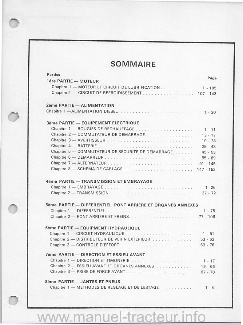 Troisième page du Manuel d'atelier Ford 1300 1500 1700 1900