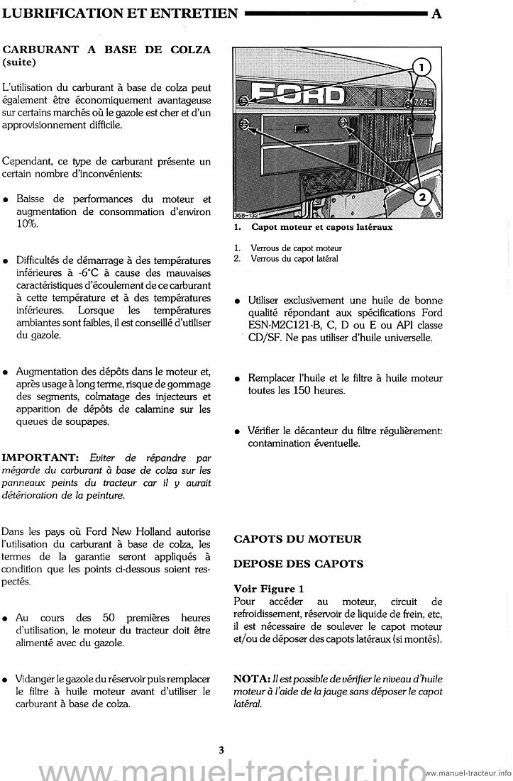 Cinquième page du Manuel entretien Ford New Holland 5640 6640 7740 7840 SL SLE et 8240 8340 SLE