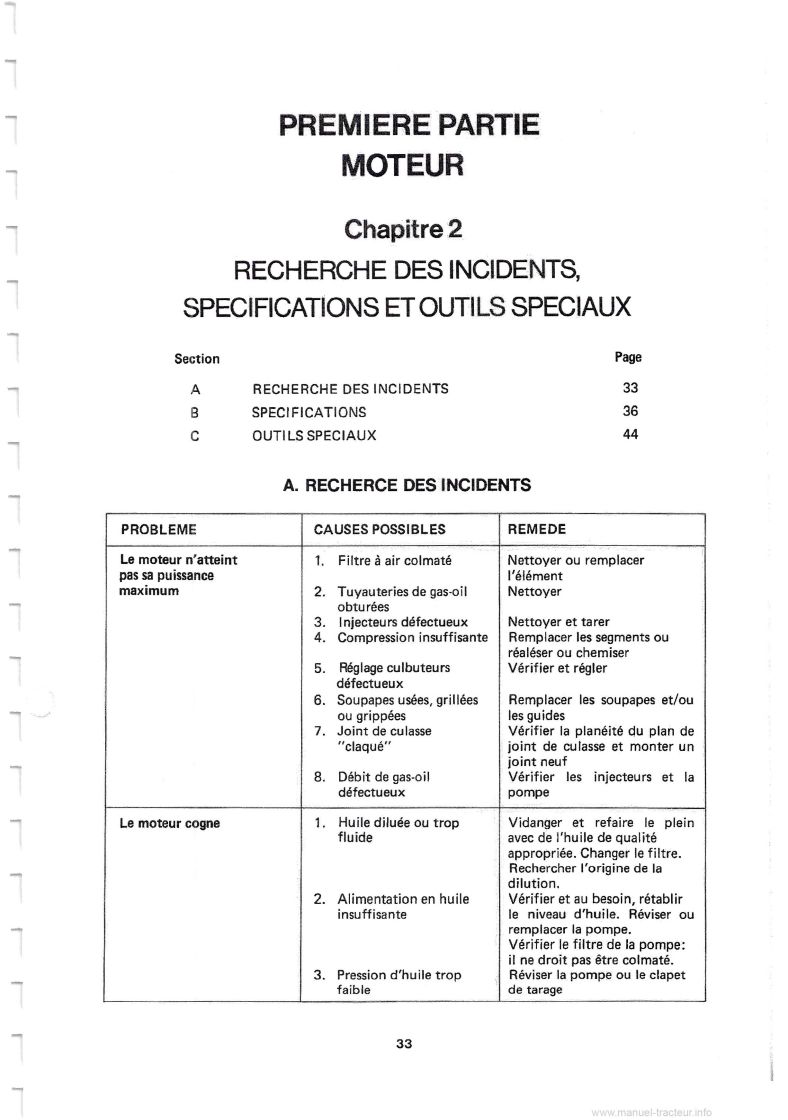 Sixième page du Manuel de réparation du tractopelle Ford 550