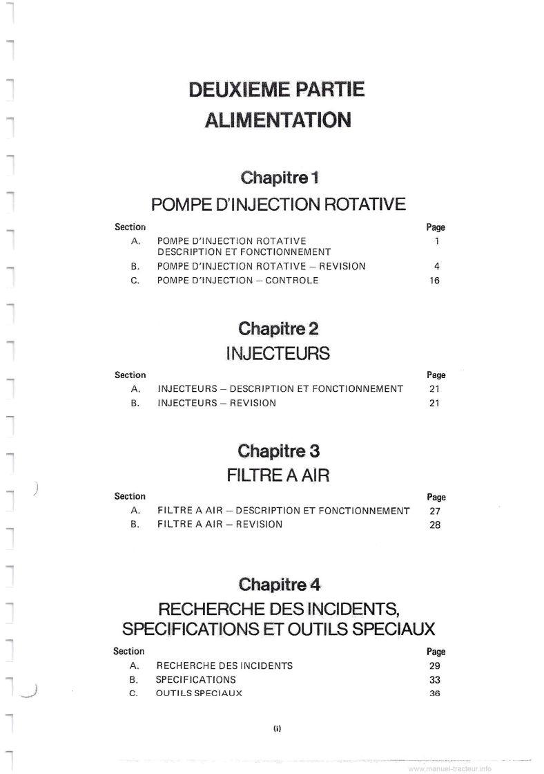 Septième page du Manuel de réparation du tractopelle Ford 550