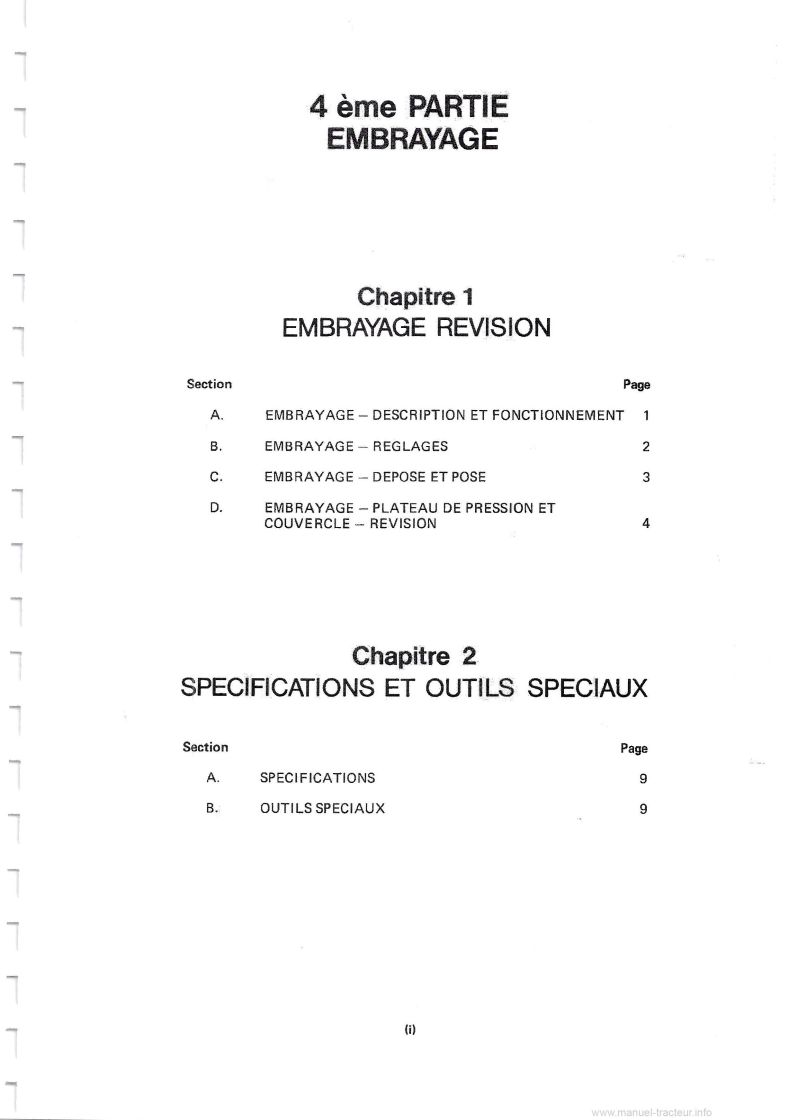 Neuvième page du Manuel de réparation du tractopelle Ford 550