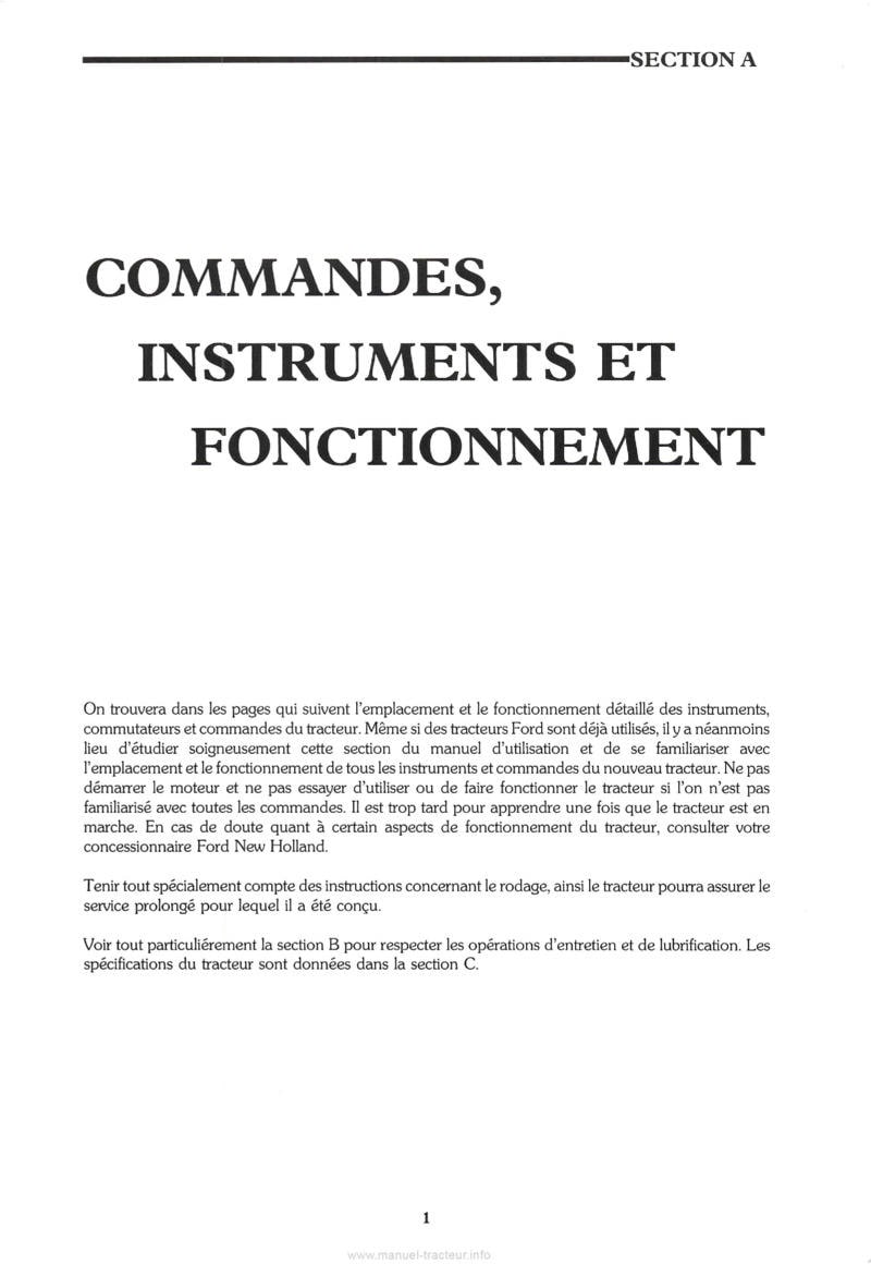 Quatrième page du Manuel utilisation tracteurs Ford 3430 3930 4130 4630 5030