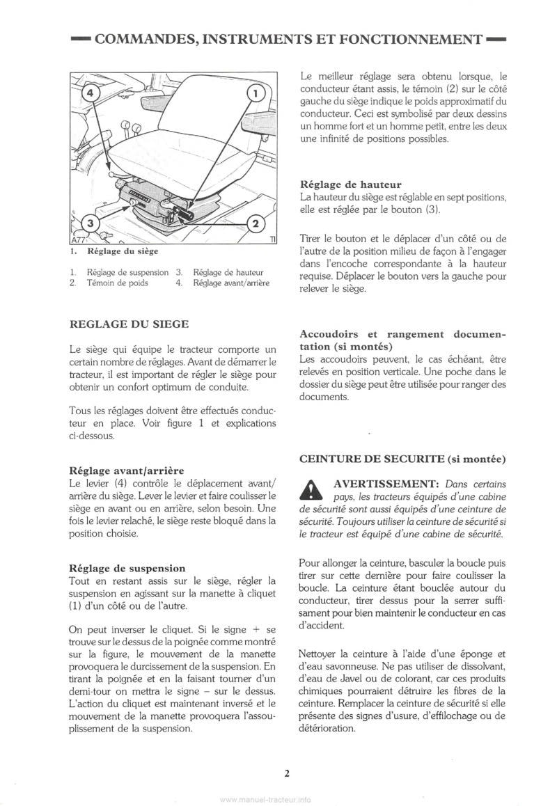 Cinquième page du Manuel utilisation tracteurs Ford 3430 3930 4130 4630 5030