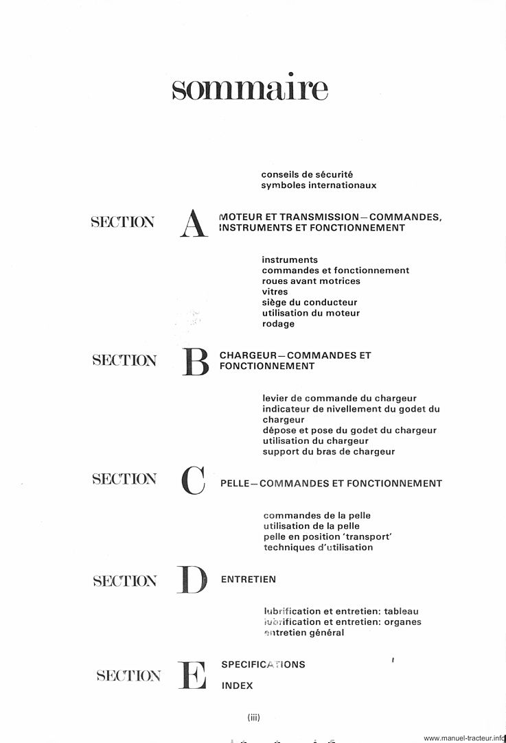 Quatrième page du Manuel utilisation FORD 555