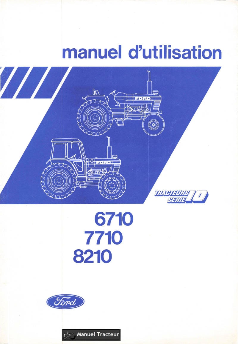 Première page du Manuel utilisation tracteurs Ford 6710 7710 8210