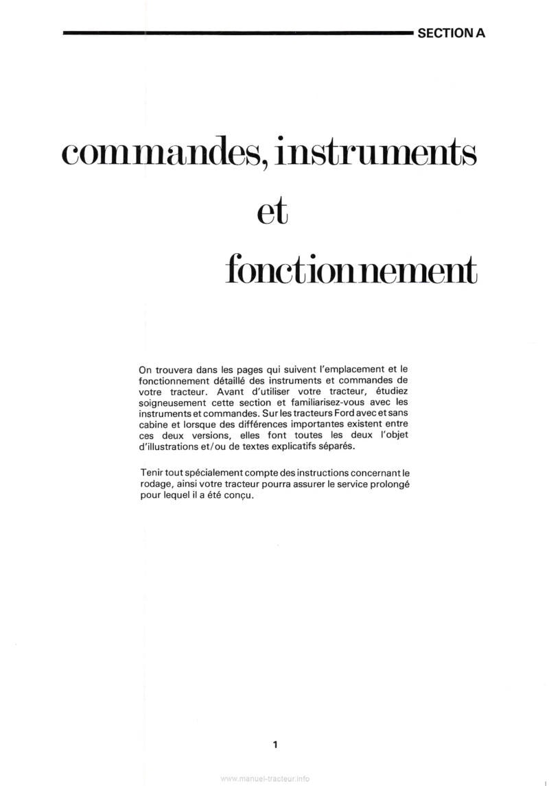 Troisième page du Manuel utilisation tracteurs Ford 6710 7710 8210