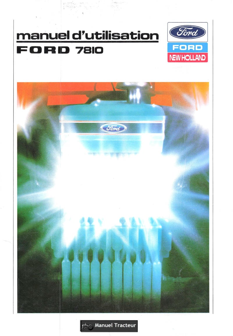 Première page du Manuel utilisation tracteur Ford 7810