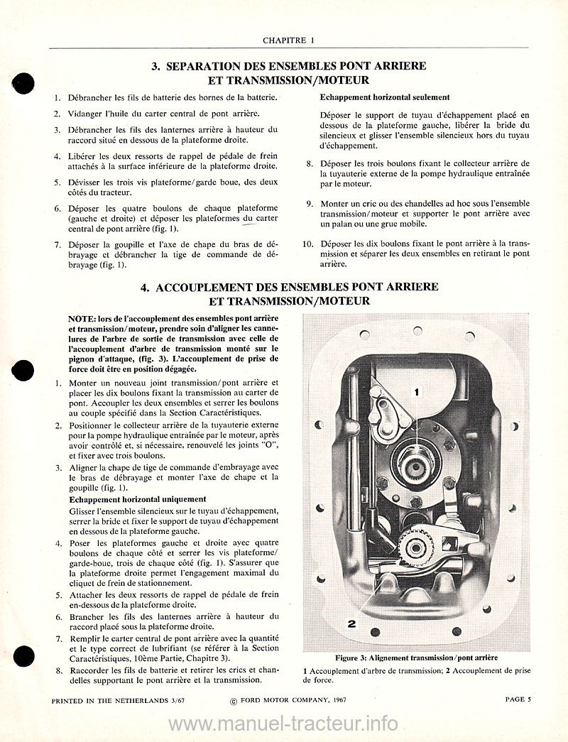 Sixième page du Manuel atelier FORD 2000 3000 4000 5000