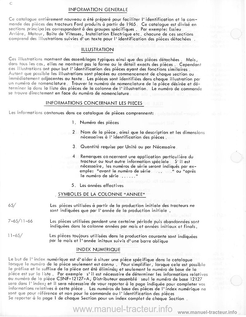 Troisième page du Catalogue pièces détachées Ford Dexta 2000 Super Dexta 3000 Major 4000 Super Major 5000