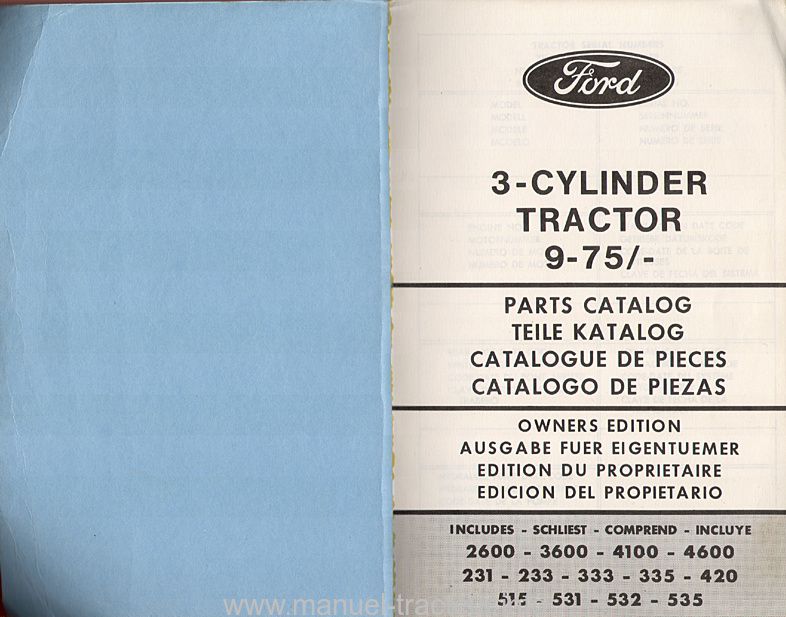 Deuxième page du Catalogue pièces détachées FORD 2600 3600 4100 4600