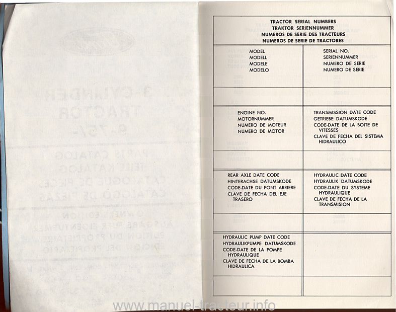 Troisième page du Catalogue pièces détachées FORD 2600 3600 4100 4600