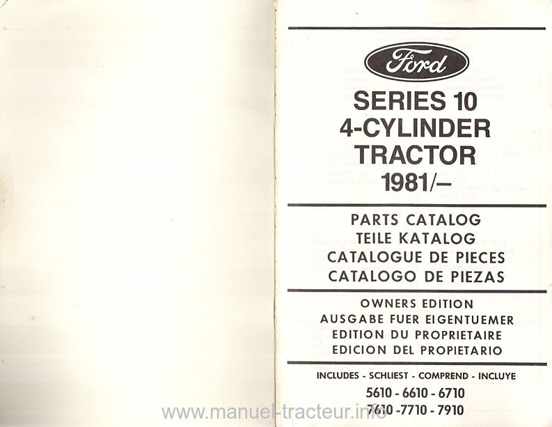 Deuxième page du Catalogue pièces détachées FORD Séries 10 4 cylindres 