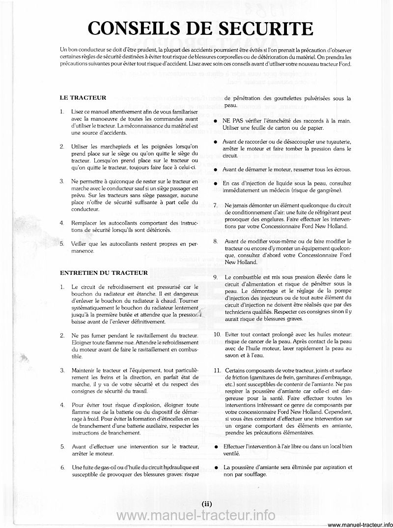 Quatrième page du Manuel utilisation FORD 5110 5610 6610 7410 7610