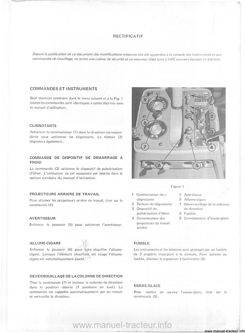 Cinquième page du manuel d'utilisation des tracteurs Ford 8000, 9000, 8600 et 9600