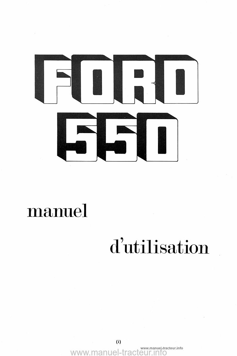 Deuxième page du manuel utilisation tractopelle FORD 550