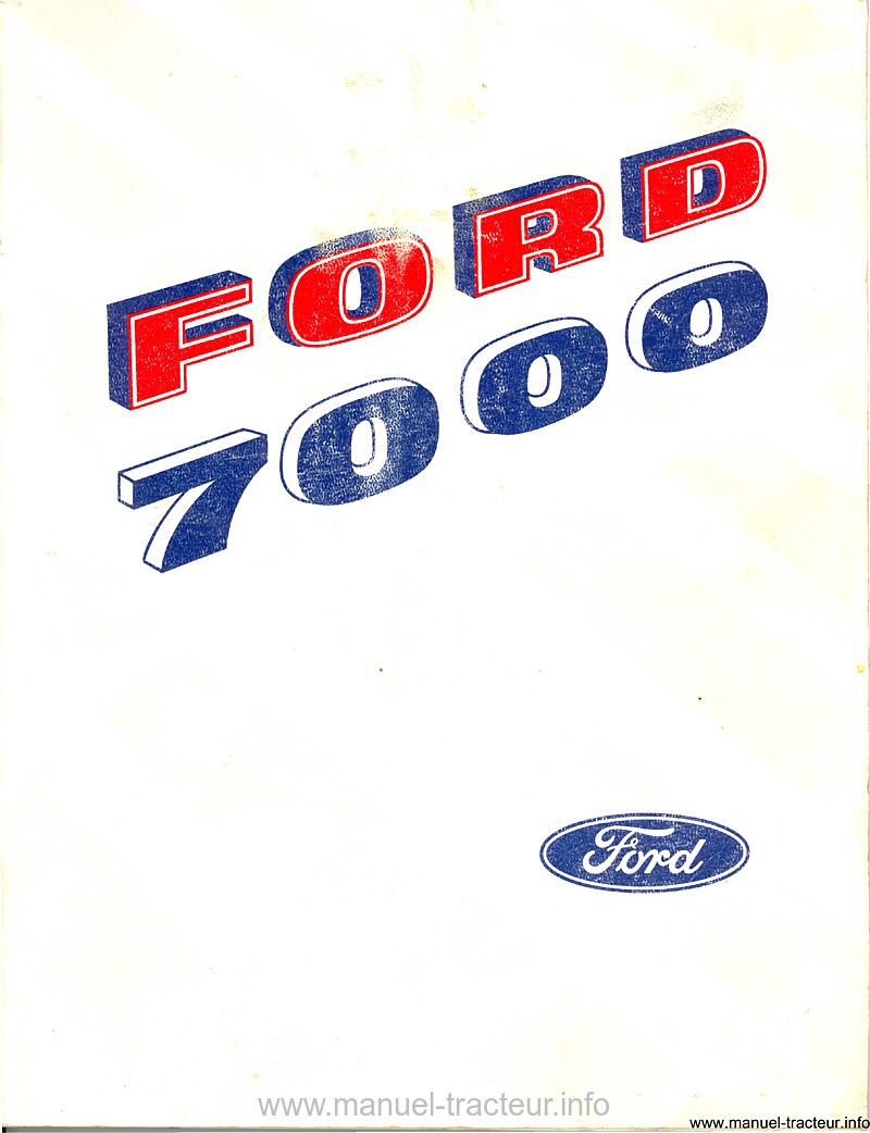 Première page du manuel utilisation FORD 7000