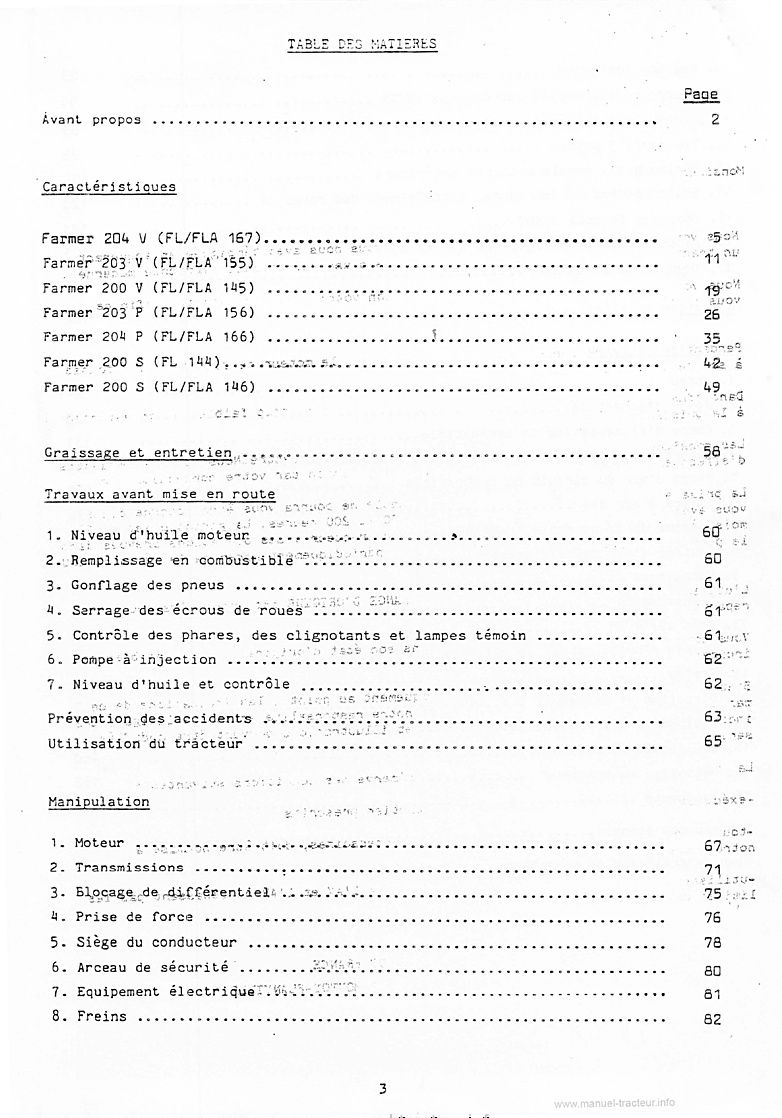 Quatrième page du Livret instructions Fendt Farmer 204V 203V 200V 203P 204P 200S