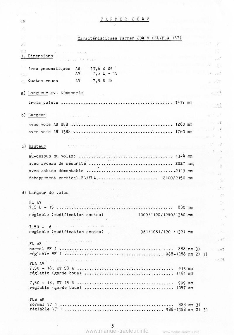 Sixième page du Livret instructions Fendt Farmer 204V 203V 200V 203P 204P 200S