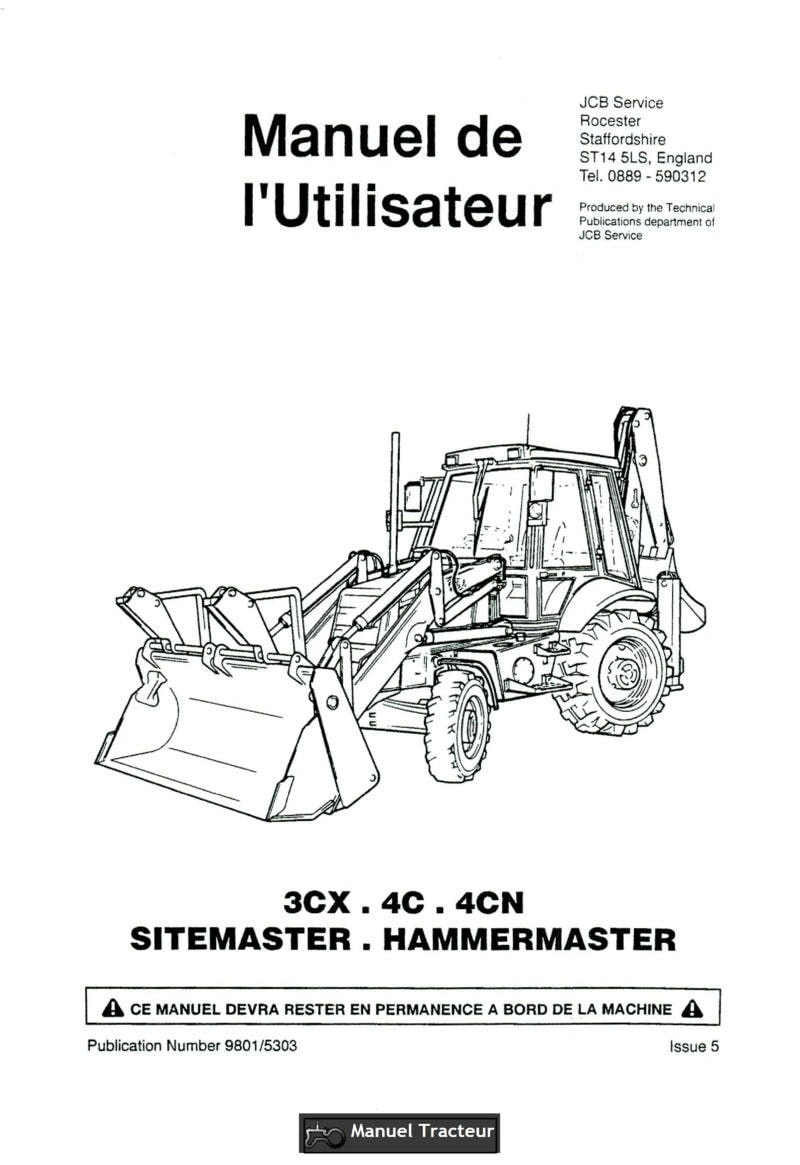 Première page du Manuel de l'utilisateur pelle JCB 3CX 4C 4CN SITEMASTER  HAMMERMASTER