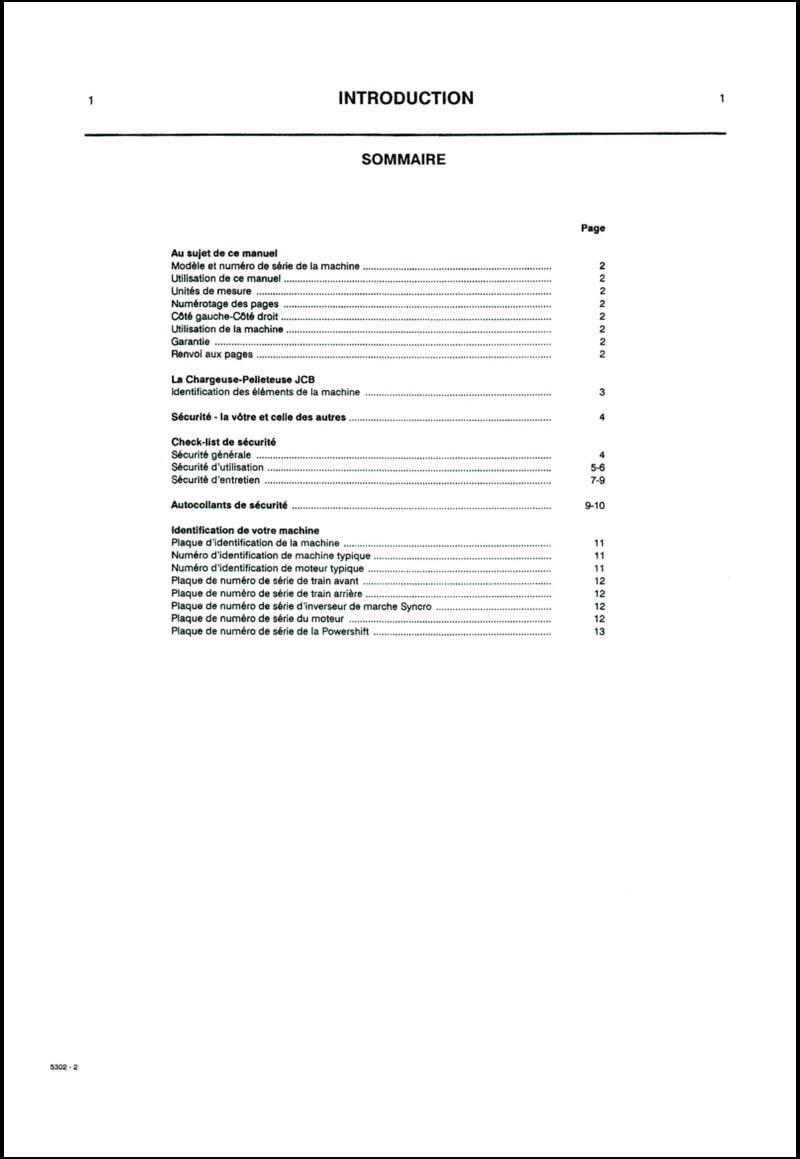 Troisième page du Manuel de l'utilisateur pelle JCB 3CX 4C 4CN SITEMASTER  HAMMERMASTER