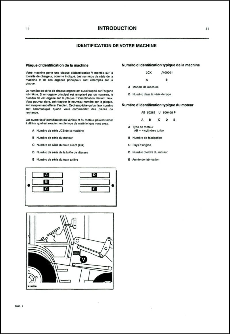 Cinquième page du Manuel de l'utilisateur pelle JCB 3CX 4C 4CN SITEMASTER  HAMMERMASTER