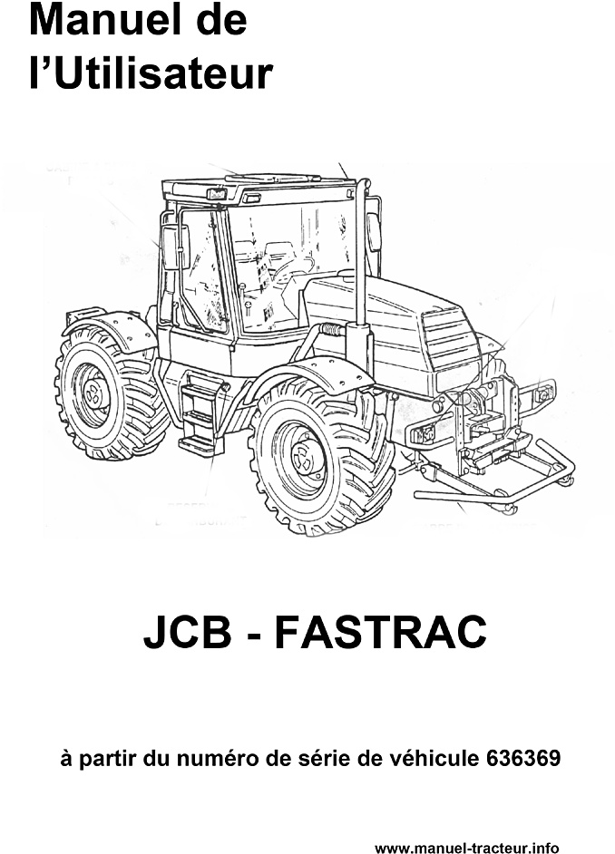 Première page du Manuel utilisateur JCB Fastrac