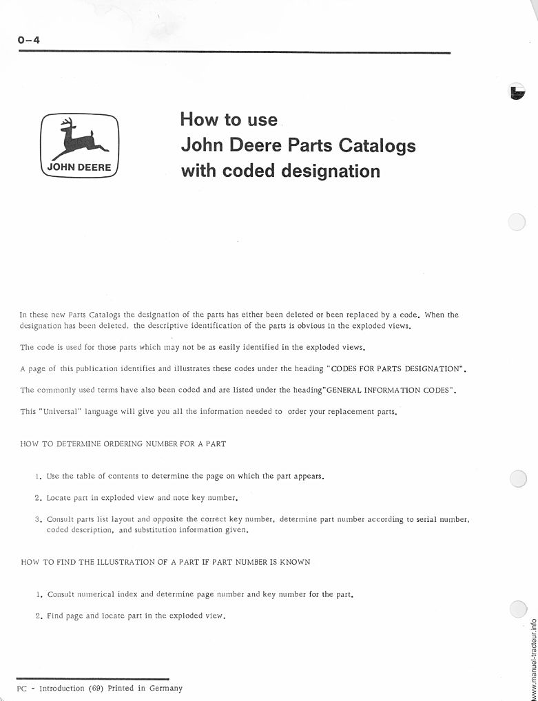 Cinquième page du Catalogue pièces rechange JOHN DEERE 820