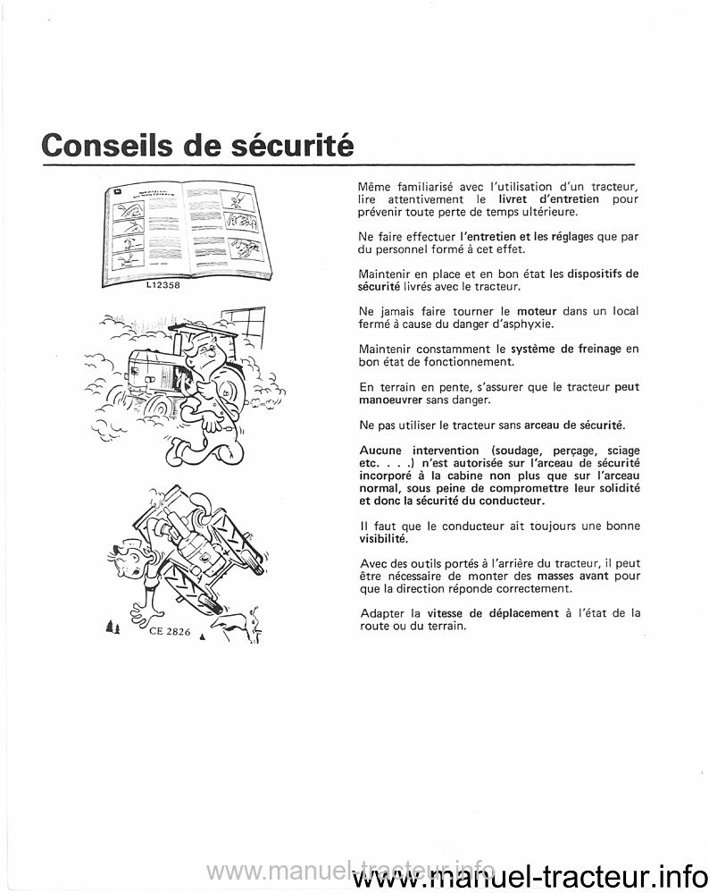 Cinquième page du Livret entretien JOHN DEERE 1830 2030 2130