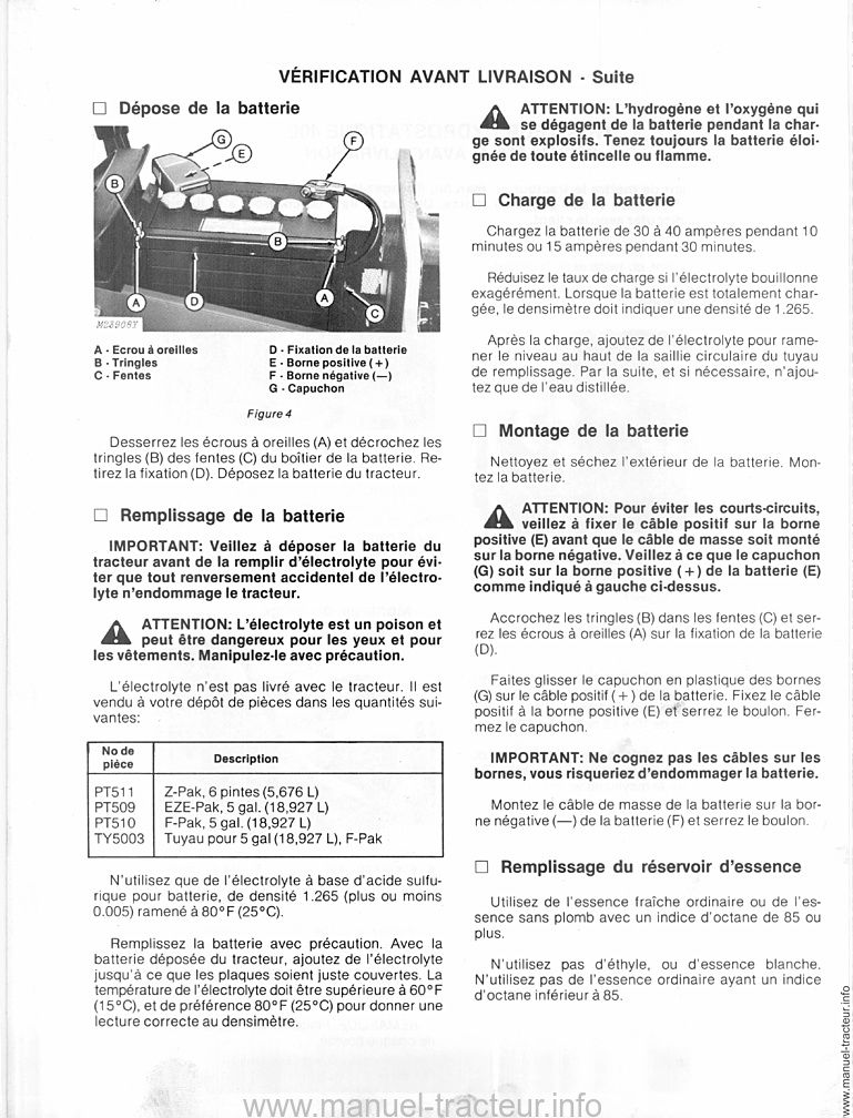 Quatrième page du Livret entretien JOHN DEERE 400 hydrostatique 