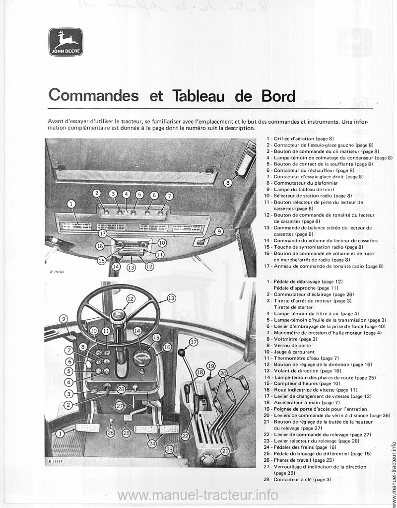 Quatrième page du Livret entretien JOHN DEERE 4230